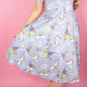 Lindy Bop Dresses - Unicorn and Fairytale Novelty Print Dress Lindy Bop Dresses - Unicorn and Fairytale Novelty Print Dress